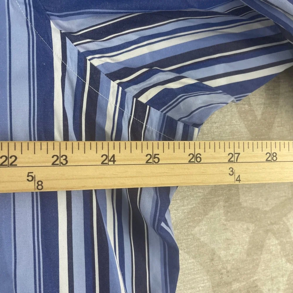 Polo Ralph Lauren Estate Mens XL Blue‎ Striped Classic Fit Button Shirt